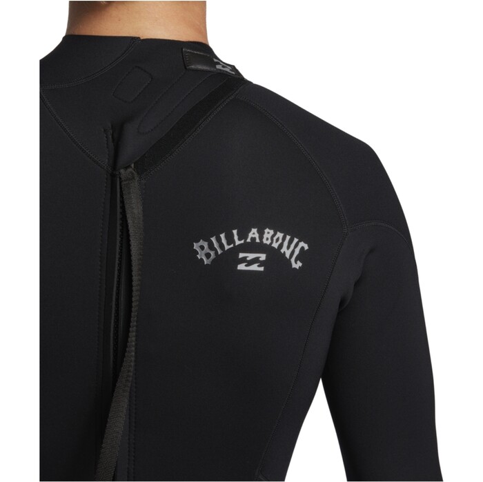 2024 Billabong Mens Foil 3/2mm Flatlock Back Zip Wetsuit ABYW100233 - Black